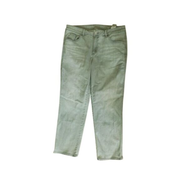 Chico's Size 14R (2.5) Define Me Gray Straight LEg Ankle Denim Jeans STRETCH - Picture 1 of 3